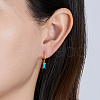 Real 18K Gold Plated 925 Sterling Silver Dangle Hoop Earrings for Women SY2365-11-2