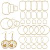 CHGCRAFT 48Pcs 2 Style Alloy Open Back Bezel Pendants PALLOY-CA0002-29-1