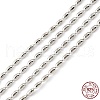 Anti-Tarnish Rhodium Plated 925 Sterling Silver Oval Ball Chains STER-F052-07P-3