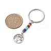 Natural Lapis Lazuli Green Aventurine Tiger Eye Red Jasper Lepidolite Howlite Red Aventurine & Alloy Keychain KEYC-JKC00813-02-3
