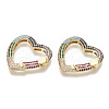 Brass Micro Pave Cubic Zirconia Spring Gate Rings ZIRC-S066-029-NF-3