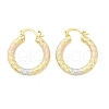 Brass Two Tone Hoop Earrings EJEW-B117-06C-M-4
