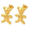 Bear Brass Stud Earrings EJEW-D322-04G-4
