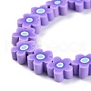 Handmade Flower Printed Polymer Clay Beads Strands CLAY-M003-07D-3