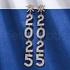 Brass Rhinestone Stud Earrings EJEW-Q012-02G-4
