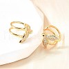 Brass Micro Pave Cubic Zirconia Ear Cuff Findings for Women EJEW-F370-05G-5