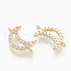 Brass Micro Pave Cubic Zirconia Links ZIRC-Q014-053G-1