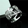 Heart Pattern Brass with Crystal Rhinestone Finger Rings for Women FS-WGDA7BB-01-1