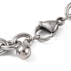 Tarnish Resistant 201 Stainless Steel Crown Charm Bracelets BJEW-B078-100P-3