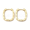 Brass Oval with Polka Dot Hoop Earrings for Woman EJEW-F314-02B-G-1