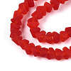 Frosted Transparent Glass Beads Strands GLAA-N016-4mm-08-3