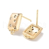 Brass Micro Pave Cubic Zirconia Stud Earring Findings KK-E107-22G-2