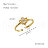 304 Stainless Steel Micro Pave Clear Cubic Zirconia Cuff Rings for Women FS-WGE9F4E-03-2
