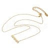 304 Stainless Steel Crystal Rhinestone Rectangle Pendant Necklaces for Women NJEW-U045-03G-2