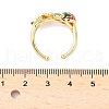 Brass Enamel Adjustable Cuff Rings for Women RJEW-G350-01B-G-5