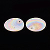 Electroplate Natural Capiz Shell Pendants SSHEL-T014-36-3