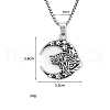 Viking Series Wolf Head Moon Star Pendant Necklace with Iron Chain for Men PW-WG50865-01-2