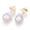 Natural Baroque Keshi Pearl Dangle Stud Earrings PEAR-N020-J28-3