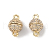 Rack Plating Brass Micro Pave Cubic Zirconia Magnetic Clasps with Loops KK-A224-11G-1