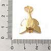 Brass Micro Pave Clear Cubic Zirconia Fold Over Clasps with Shell KK-S382-07G-3