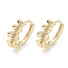 Brass Clear Cubic Zirconia Hoop Earrings EJEW-Q014-24G-2