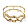304 Stainless Steel Hollow Wavy Hinged Bangles for Women BJEW-U002-14G-2