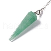 Natural Green Aventurine Hexagonal Pointed Cone Dowsing Pendulum Pendants G-G983-05P-03-3