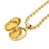 Real 18K Gold Plated Brass Pave Shell Ball Chain Locket Pendant Necklaces for Women NJEW-K381-02B-G-2