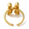 Initials Brass Open Cuff Ring for Women RJEW-N046-02N-G-3
