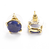 Natural Lapis Lazuli Stud Earrings EJEW-L196-05A-2