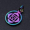 Chakra Theme Ion Plating(IP) 201 Stainless Steel Charms STAS-T054-JN403Q-6-2