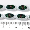 Printing Glass Oval Beads for Necklaces Bracelets Making GLAA-B020-01A-05-5