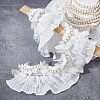  Pleated Chiffon Flower Lace Trim SRIB-NB0001-08-5