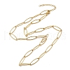 Ion Plating(IP) 304 Stainless Steel Paperclip Chain Necklace for Men Women NJEW-P272-02G-2