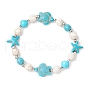 2Pcs Synthetic Turquoise Beaded Stretch Bracelets BJEW-TA00630-3