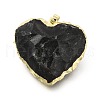 Natural Obsidian Pendants G-P487-04G-2