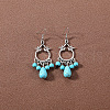 Bohemian tassel turquoise earrings JU8957-2-1