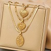 304 Stainless Steel Pendant 3 Layer Necklaces for Women FS-WG3B4D3-03-1