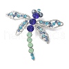 Dragonfly Alloy Rhinestone Brooches for Backpack Clothes JEWB-M067-06P-02-1