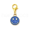 Smiling Face Alloy Enamel Pendant Decorations HJEW-JM02890-4