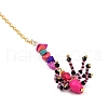 Halloween Theme Spider & Skull Dyed Synthetic Turquoise & Glass Seed Beads Pendant Decorations HJEW-MZ00282-01-4