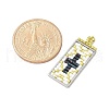 Handmade Glass Seed Beaded Rectangle with Cross Pendants PALLOY-MZ00616-01-4
