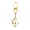Brass Macrame Pouch Empty Stone Holder Pendant Decoration HJEW-JM03304-4