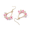2Pairs Resin & Glass Seed Beads Teardrop Dangle Earrings EJEW-MZ00401-6