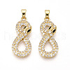 Brass Micro Pave Cubic Zirconia Pendants KK-T070-53G-1