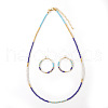 Bohemian Style Glass Beaded Hoop Earrings & Necklaces Sets for Women ET6451-4-1