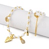 Brass Micro Pave Clear Cubic Zirconia Beaded Necklaces NJEW-Z059-05G-3