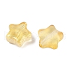Transparent Spray Painted Frosted Glass Beads GLAA-NH0003-01D-2