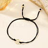 Brass Ring Evil Eye Bead Braided Bracelets EA2094-1-1