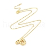 Brass Micro Pave Clear Cubic Zirconia Pendant Necklaces NJEW-Z038-01G-P-1